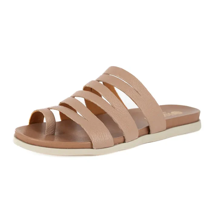 Abuye : Ladies Leather Sandal in Timber - Image 2