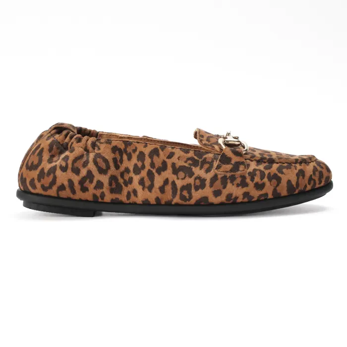 Acacia : Ladies Leather Mocc in Spotted Print - Image 3