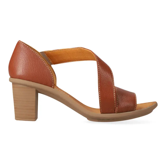 Asaziwa : Ladies High-Heeled Leather Sandal in Suede - Image 3