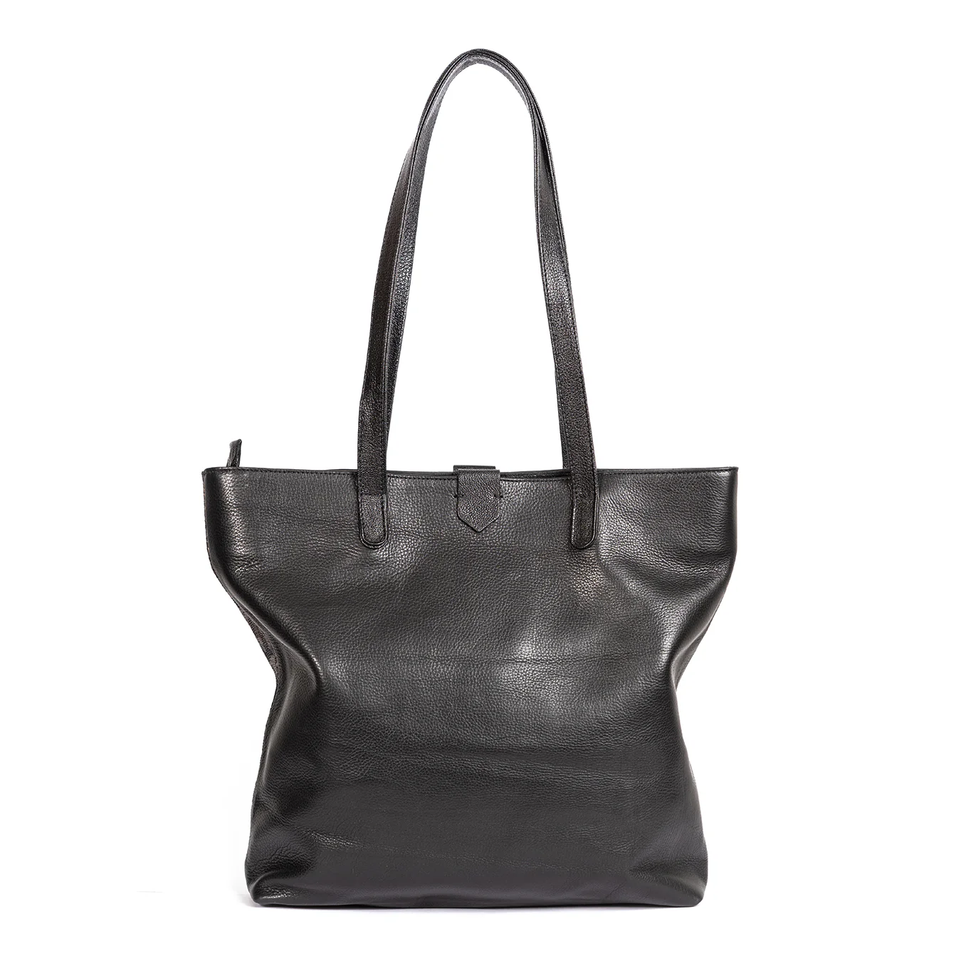 Awonke : Ladies Leather Shopper Handbag in Black Delta & Nero Rockafella - Image 5