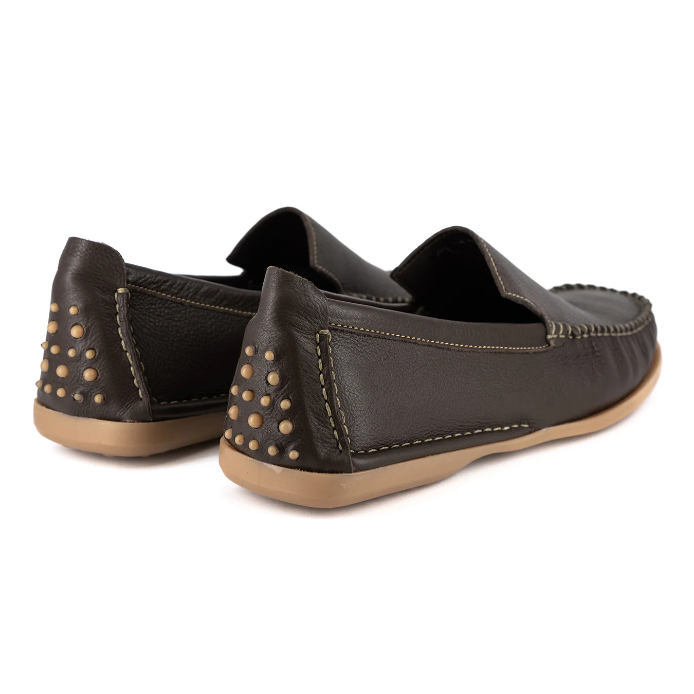 Banakho : Mens Leather Moccasin in Choc Delta - Image 5