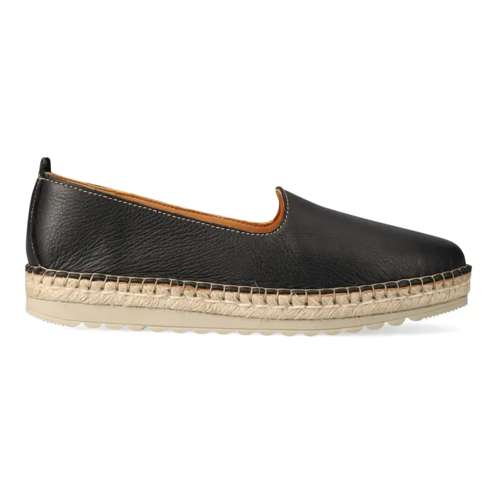 Banjul : Ladies Leather Espadrille in Black Natan - Image 3