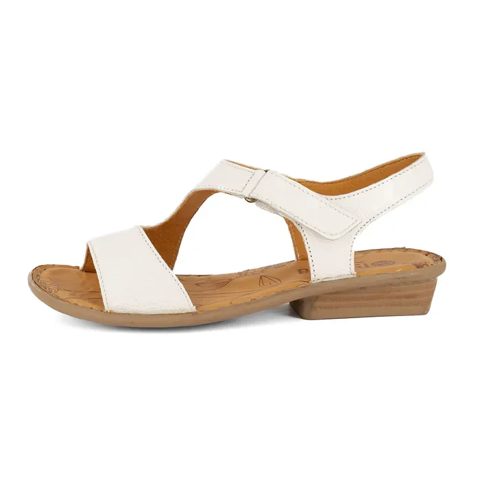 Bazaruto : Ladies Leather Sandal in White - Image 3