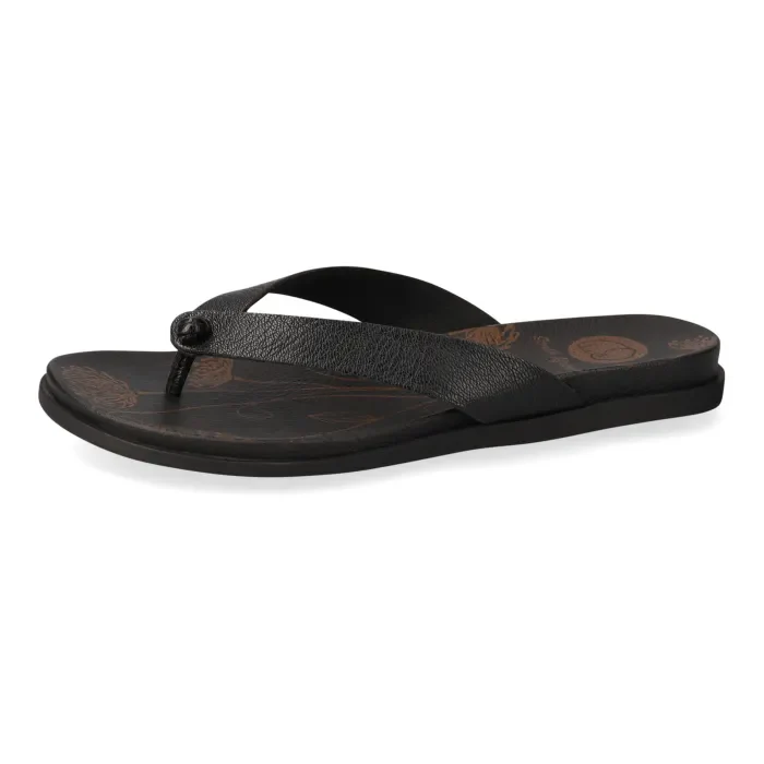 Chakane : Ladies Leather Sandal in Black - Image 2
