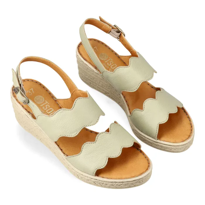 Cocekile : Ladies Leather High-Heel Sandal in Mint