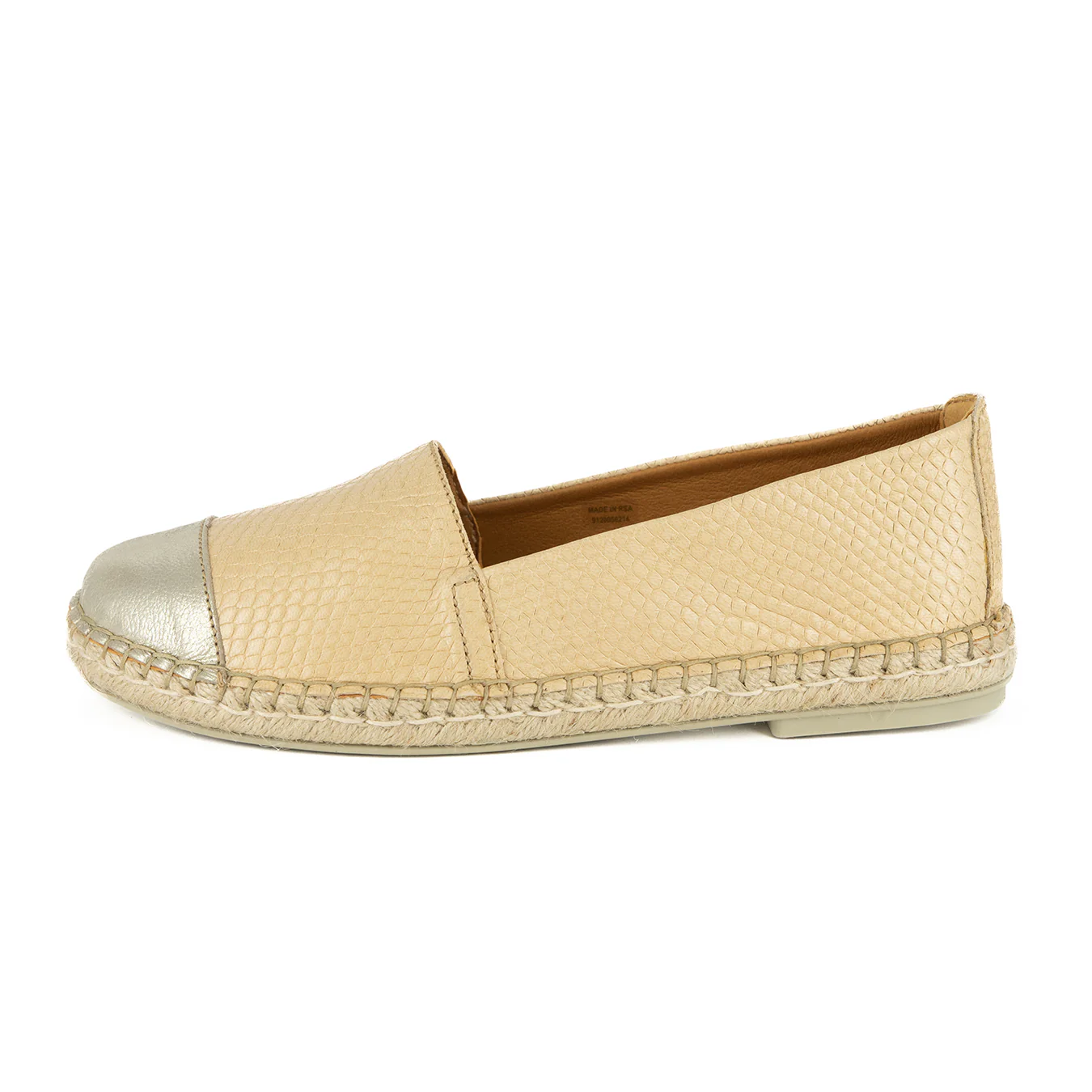 Consisela : Ladies Leather Espadrille Shoe in Aria & Bark - Image 3