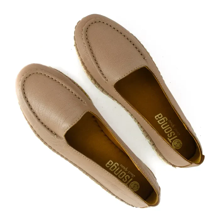 Dodoma : Ladies Leather Espadrille in Timber - Image 4