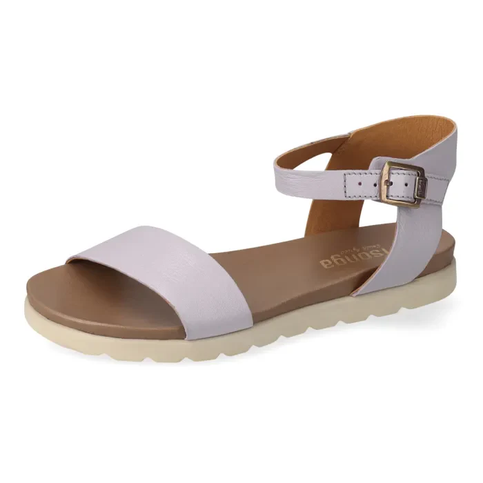 Dorkani : Ladies Leather Sandal in Grey Mist - Image 2