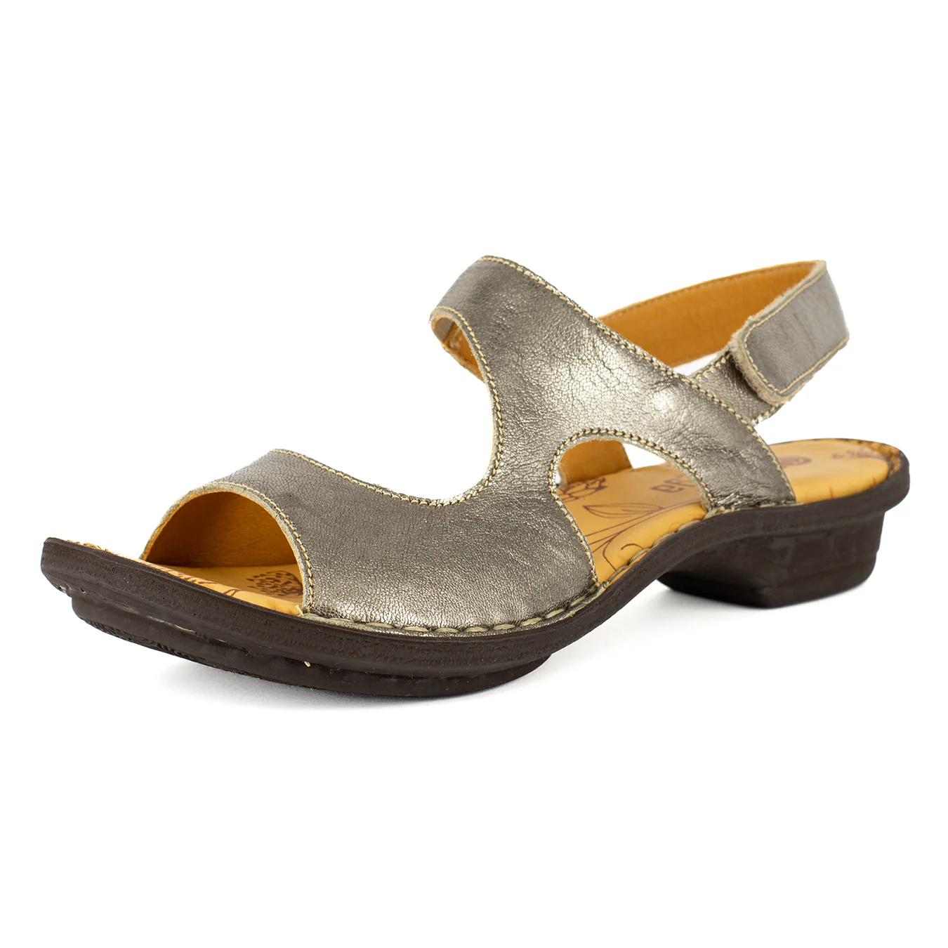 Gadla : Ladies Leather Sandal in Anthracite - Image 2