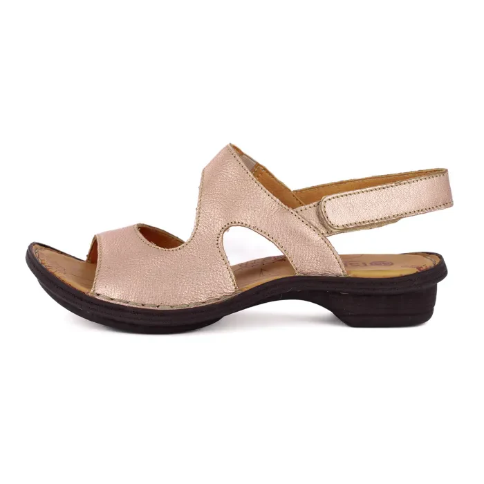 Gadla : Ladies Leather Sandal in Rose Gold - Image 3
