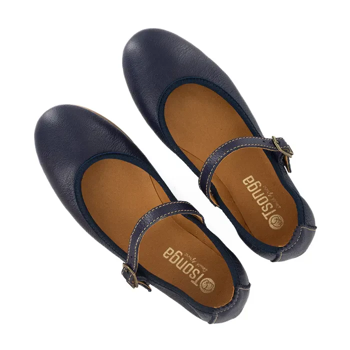 Godcini : Ladies Leather Pump in Marine - Image 5