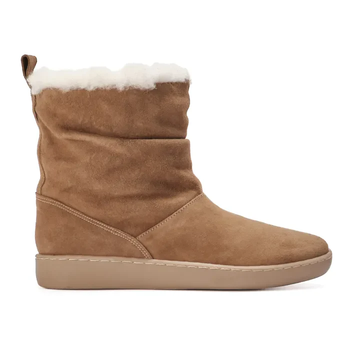 Iholide : Ladies 100% Wool-Lined Leather Short Boot in Donkey - Image 3