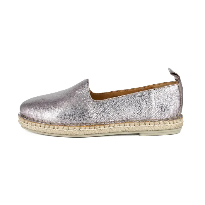 Indzima : Ladies Leather Espadrille Shoe in Blush - Image 3