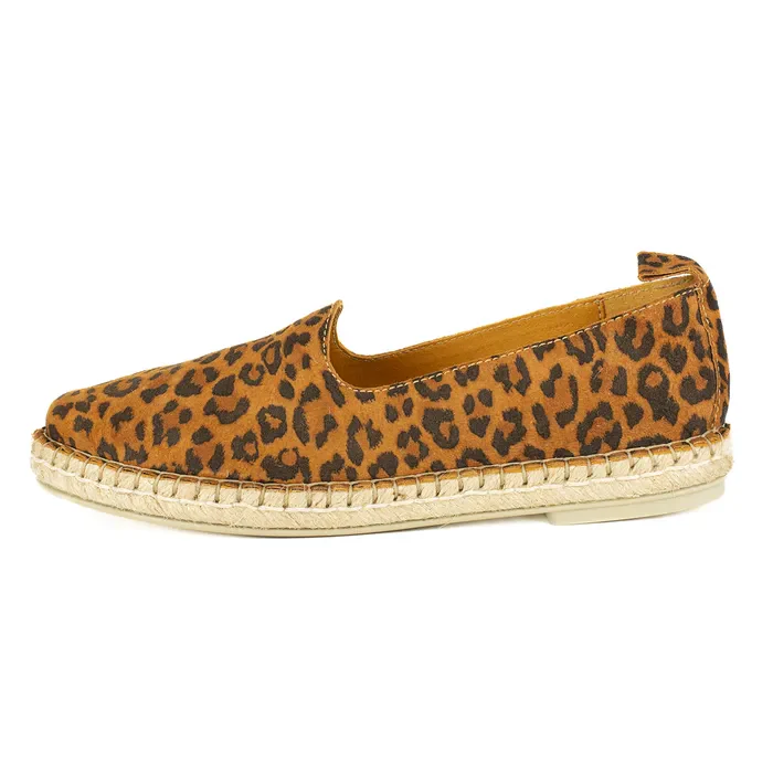 Indzima : Ladies Leather Espadrille Shoe in Spotted Lisoto - Image 3