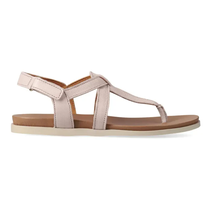 Jojweni : Ladies Leather Sandal in Cream - Image 3