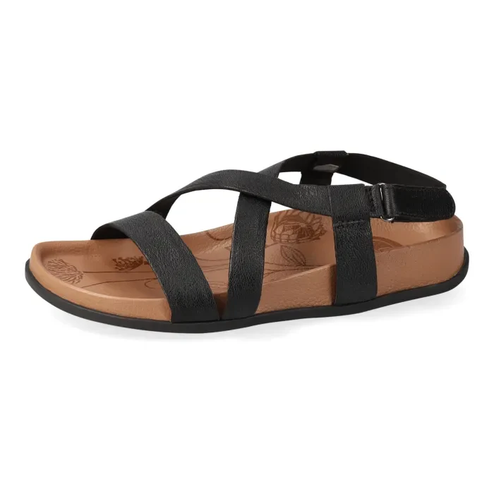 Kampetha : Ladies Leather Sandal in Black - Image 2