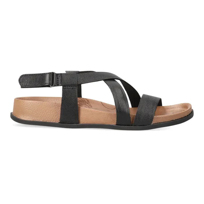 Kampetha : Ladies Leather Sandal in Black - Image 3