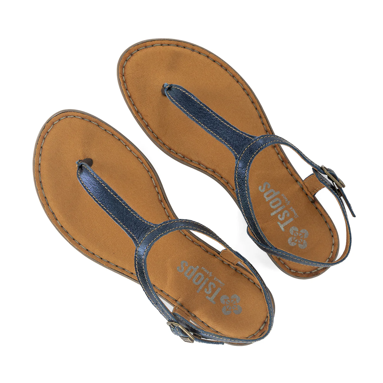 Khuthaza : Ladies Leather Tslops Sandal in Spazio Grid - Image 5