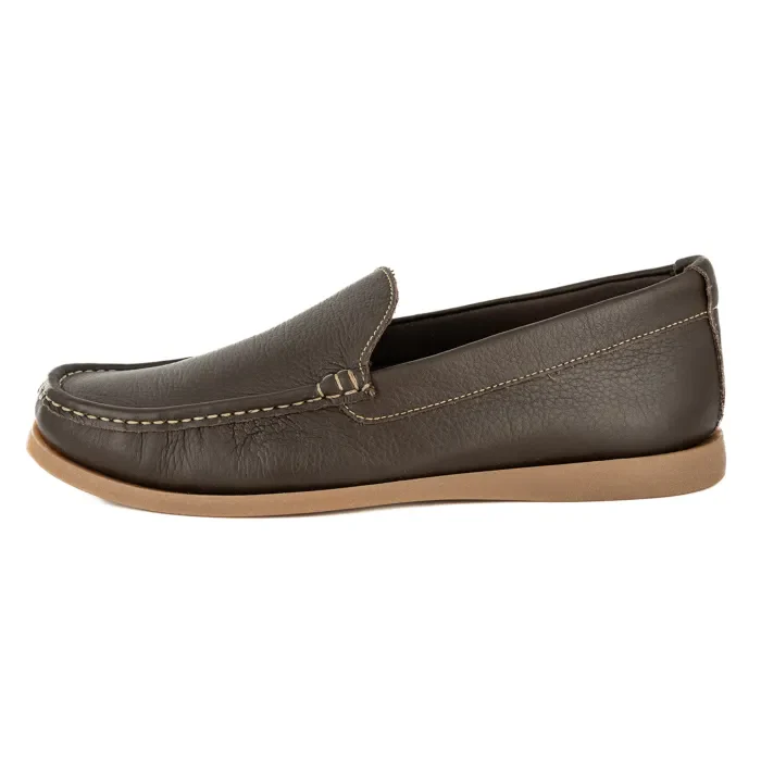 Kinshasa : Mens Leather Moccasin in Choc Natan - Image 4