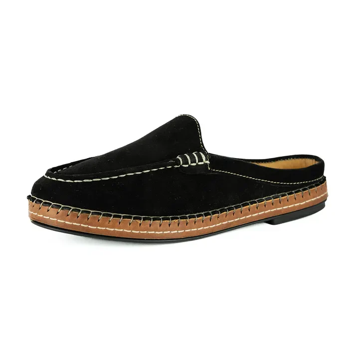 Lebowa : Ladies Leather Mule in Black Suede - Image 3