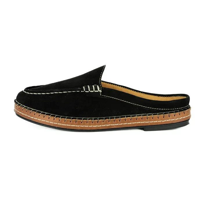 Lebowa : Ladies Leather Mule in Black Suede - Image 4