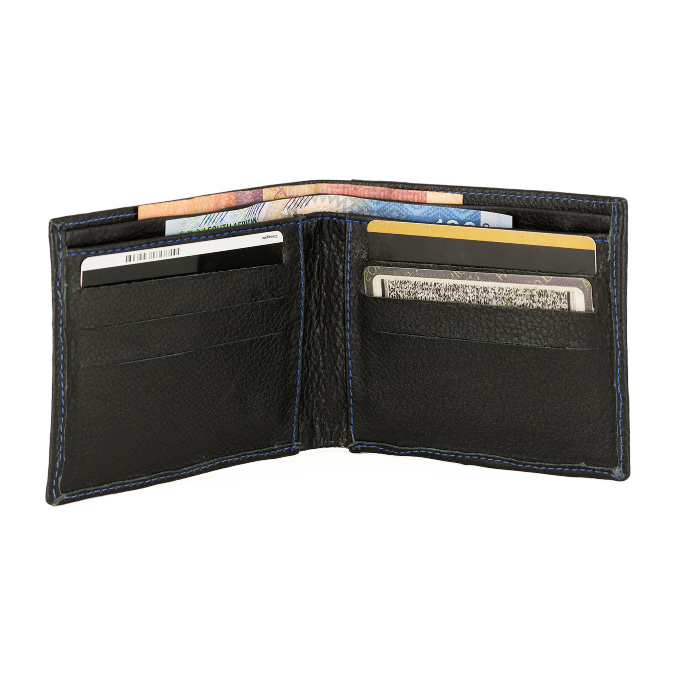 Leefa : Mens Leather Wallet in Black Delta - Image 7