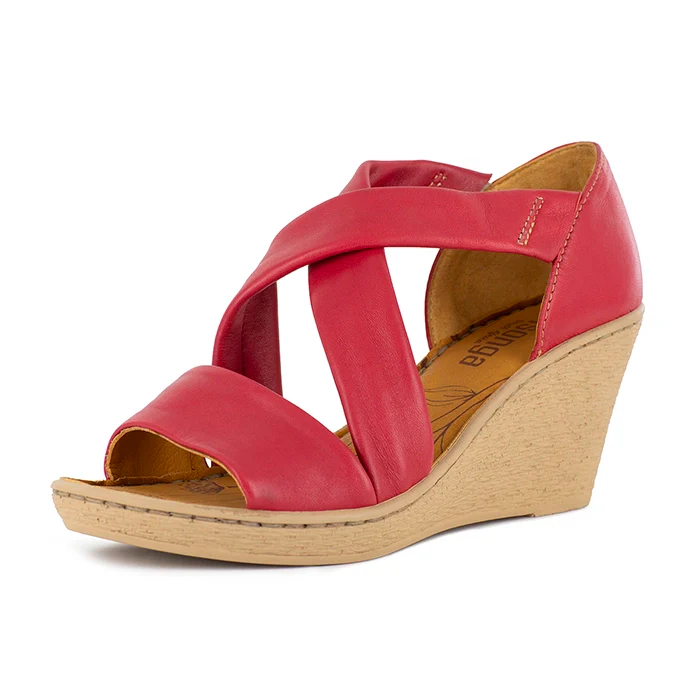Lekuza : Ladies High-Heeled Leather Sandal in Valentine Nappa - Image 2