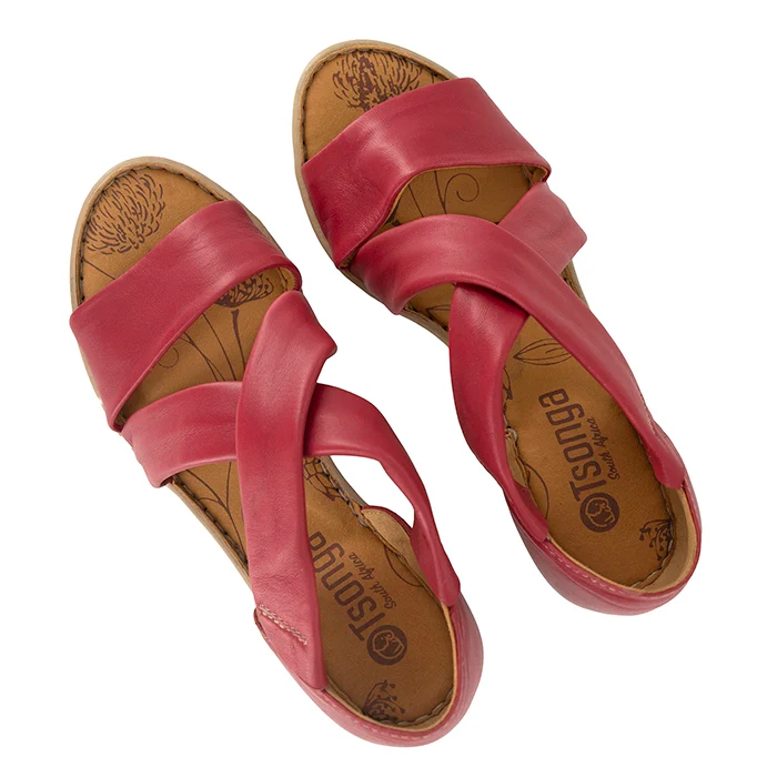 Lekuza : Ladies High-Heeled Leather Sandal in Valentine Nappa - Image 4