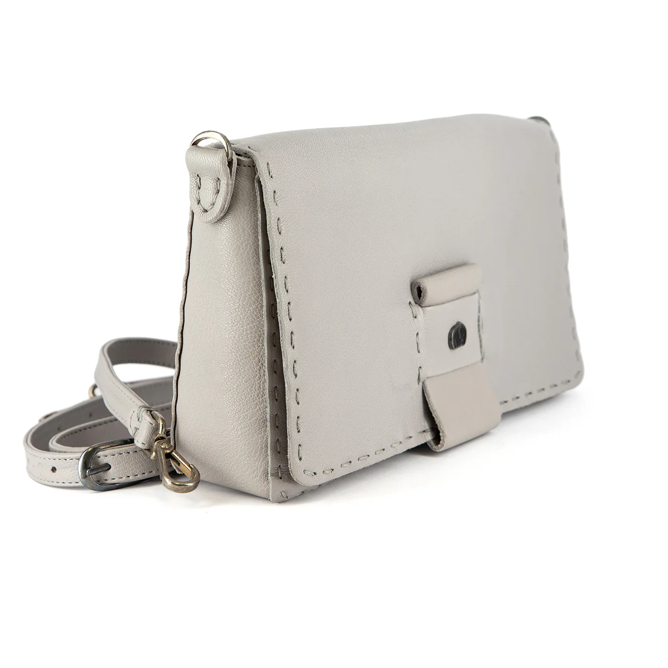 Liana : Ladies Leather Crossbody Handbag in Quarry Cayak - Image 3