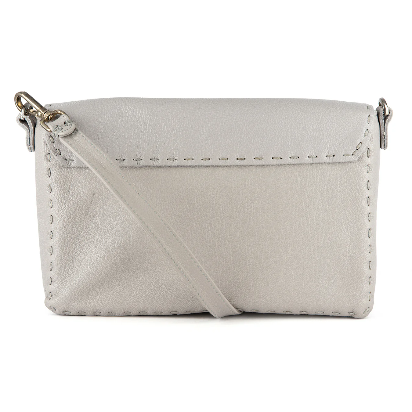 Liana : Ladies Leather Crossbody Handbag in Quarry Cayak - Image 4