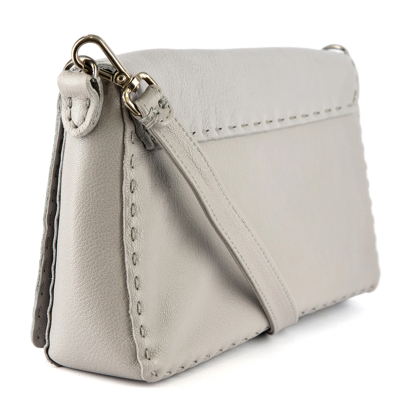 Liana : Ladies Leather Crossbody Handbag in Quarry Cayak - Image 5