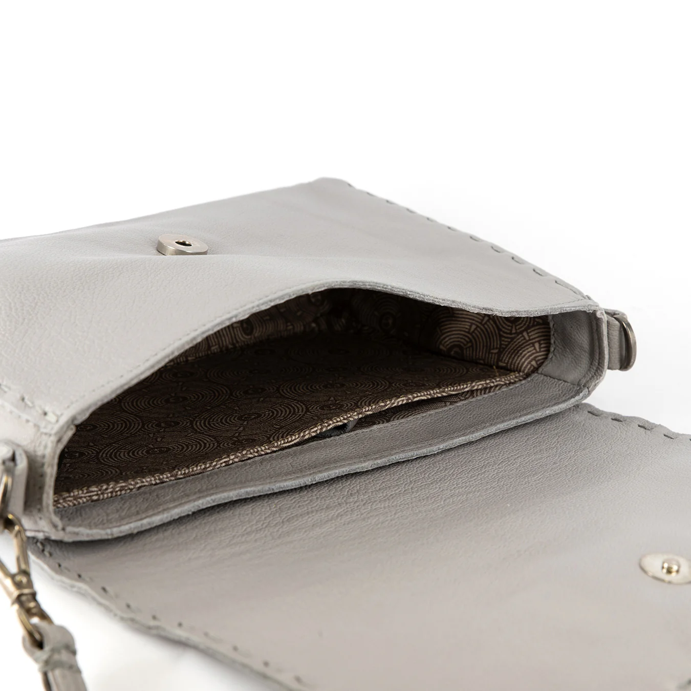 Liana : Ladies Leather Crossbody Handbag in Quarry Cayak - Image 7