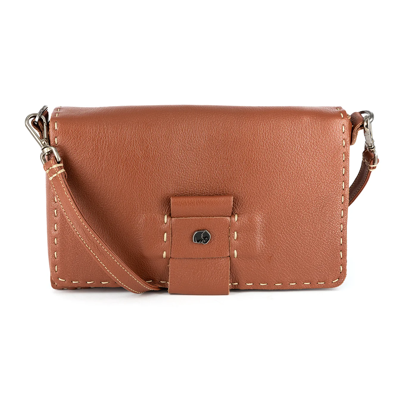 Liana : Ladies Leather Crossbody Handbag in Suede Cayak - Image 2