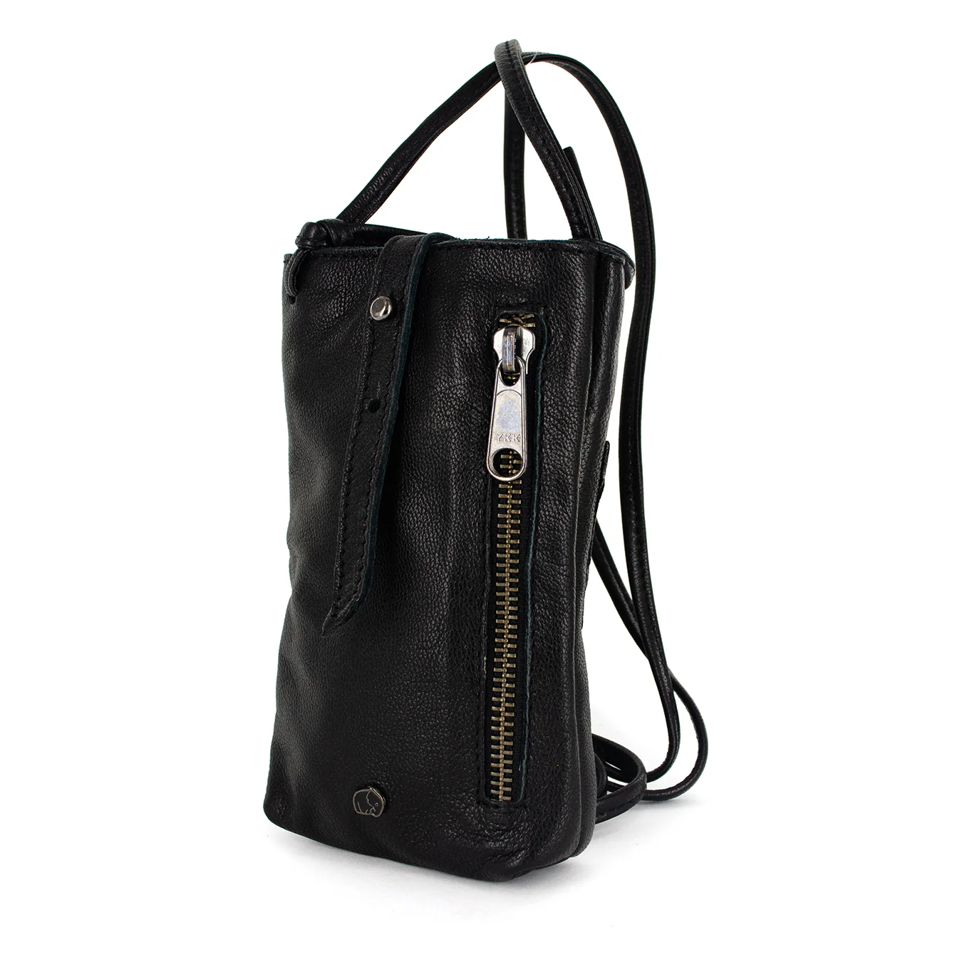 Lulonke : Ladies Leather Crossbody Purse in Black Nappa - Image 2