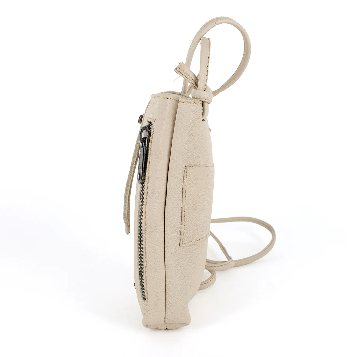 Lulonke : Ladies Leather Crossbody Purse in Cream Cayak - Image 4