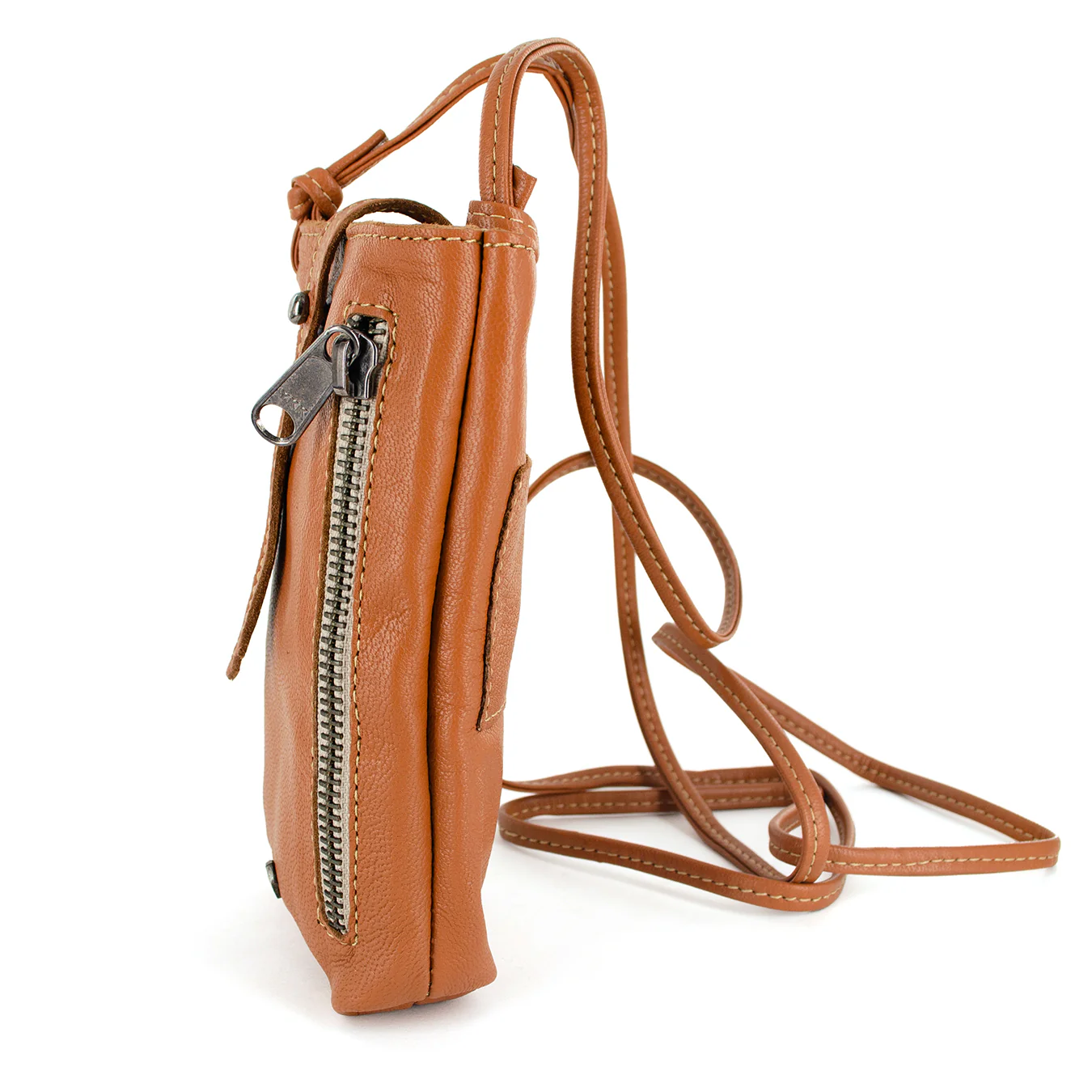 Lulonke : Ladies Leather Crossbody Purse in Oak Nappa - Image 4