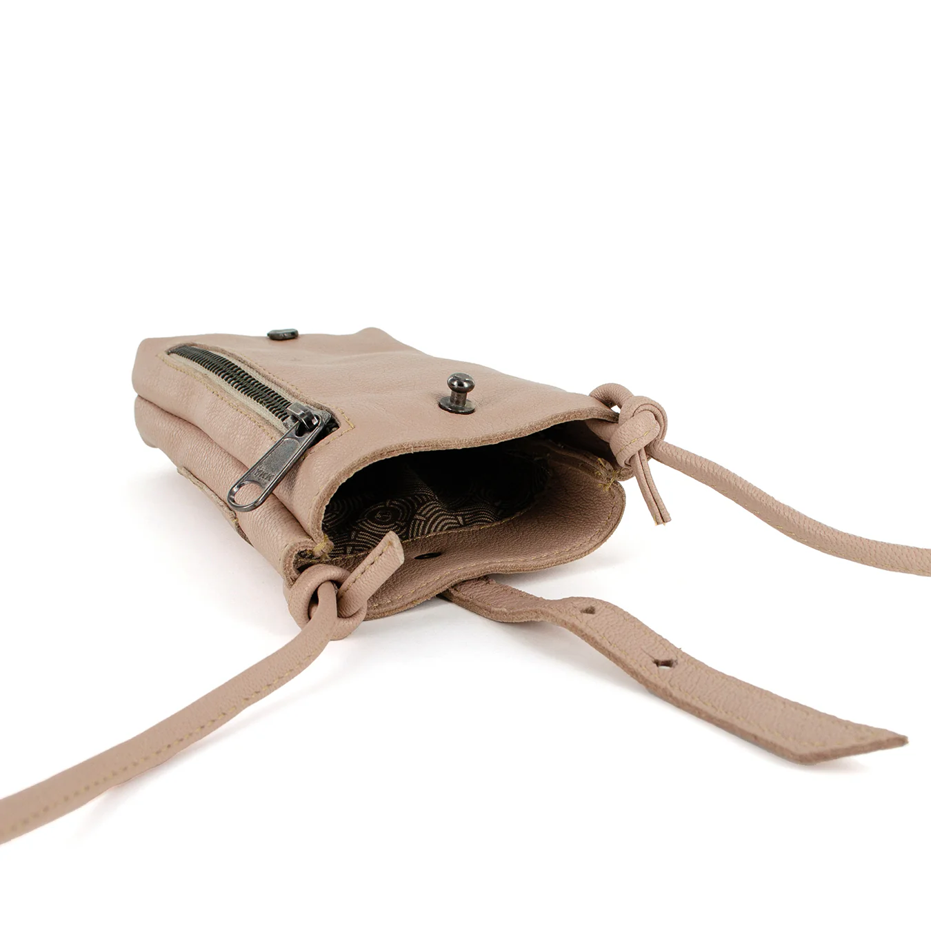 Lulonke : Ladies Leather Crossbody Purse in Rose Cayak - Image 7