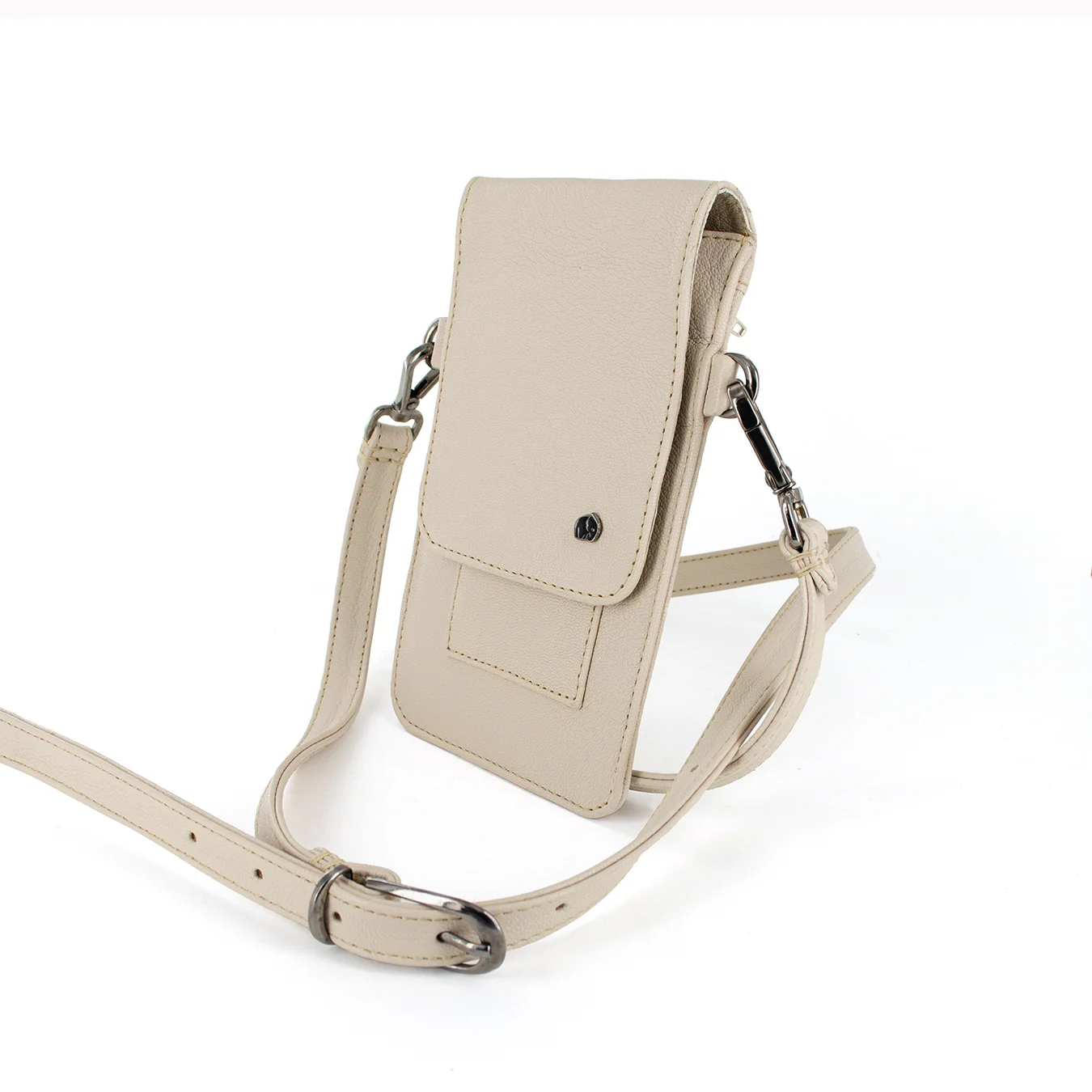 Lupita : Ladies Leather Crossbody Purse in Cream Cayak - Image 3