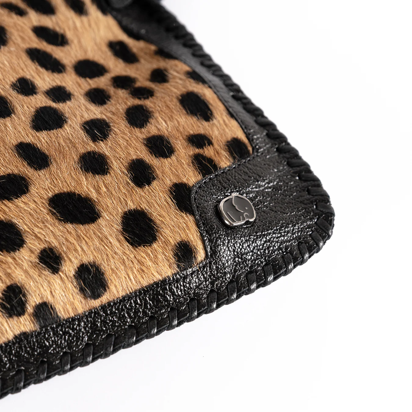 Maduva : Ladies Leather Crossbody Handbag in Spotted print & Black - Image 7