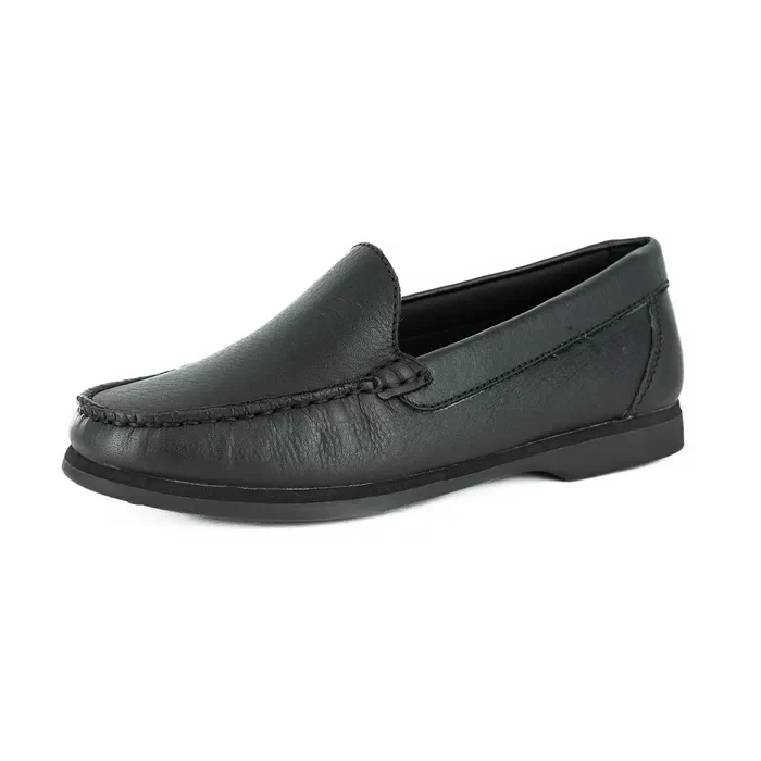 Matatiele : Ladies Leather Moccasin in Black - Image 2