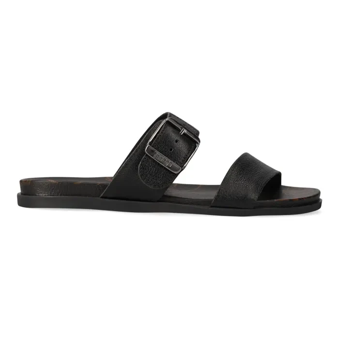 Mogoye : Ladies Leather Sandal in Black - Image 3
