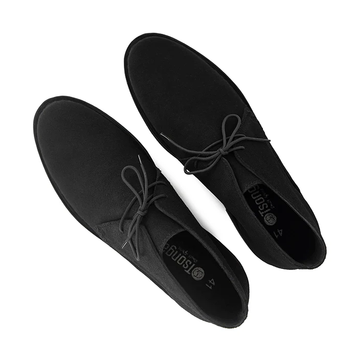 Ncenga : Mens Leather Desert Boot in Black - Image 4