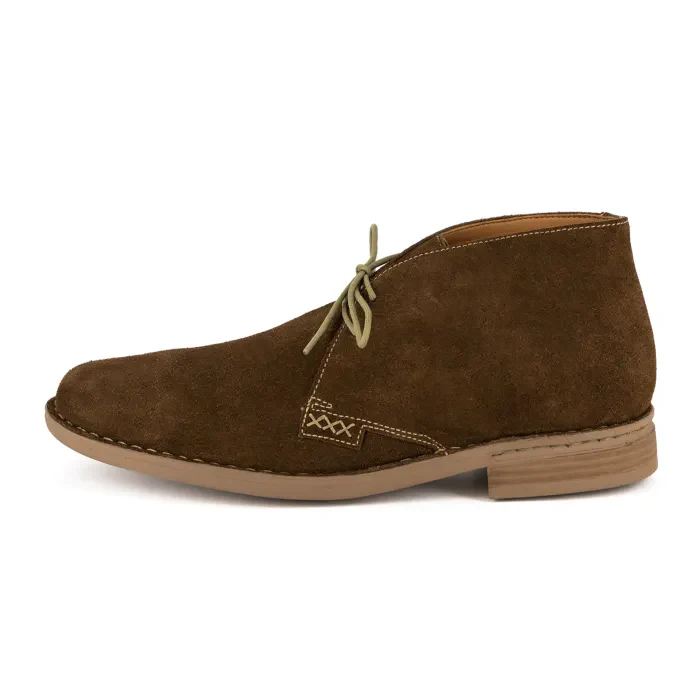 Ncenga : Mens Leather Desert Boot in Taupe Suede - Image 4