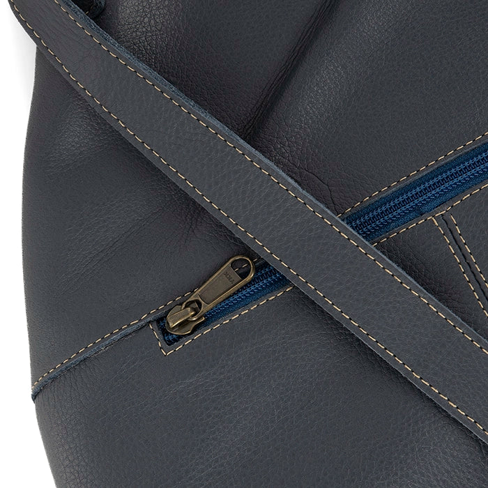 Ncumisa : Leather Backpack in Denim - Image 6