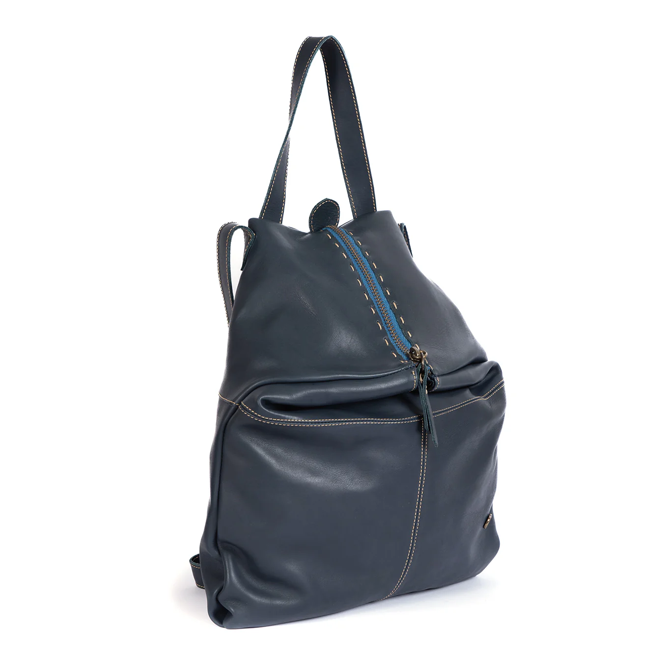 Ncumisa : Leather Backpack in Navy - Image 3