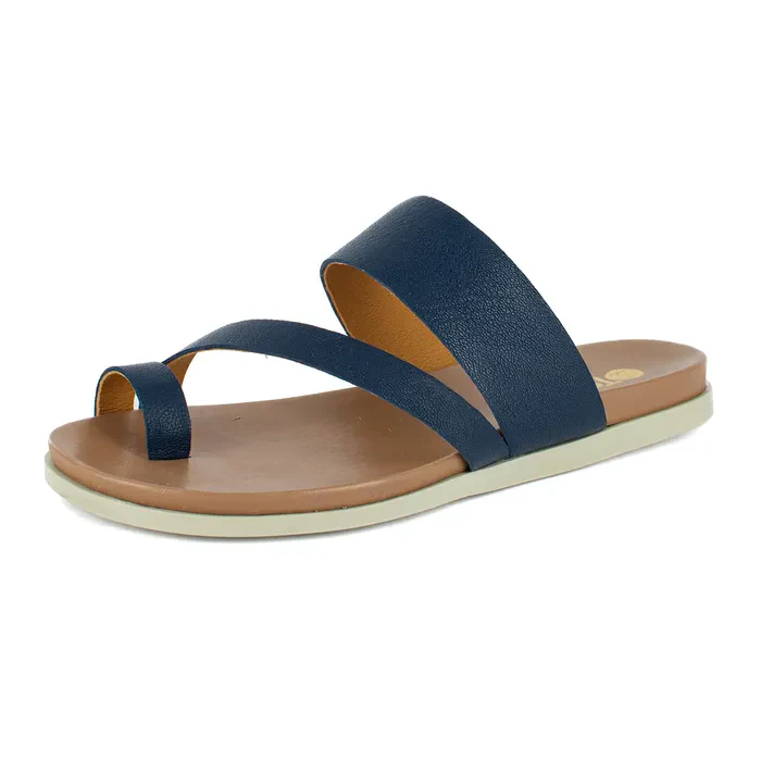 Ningizimu : Ladies Leather Sandal in Marine - Image 3