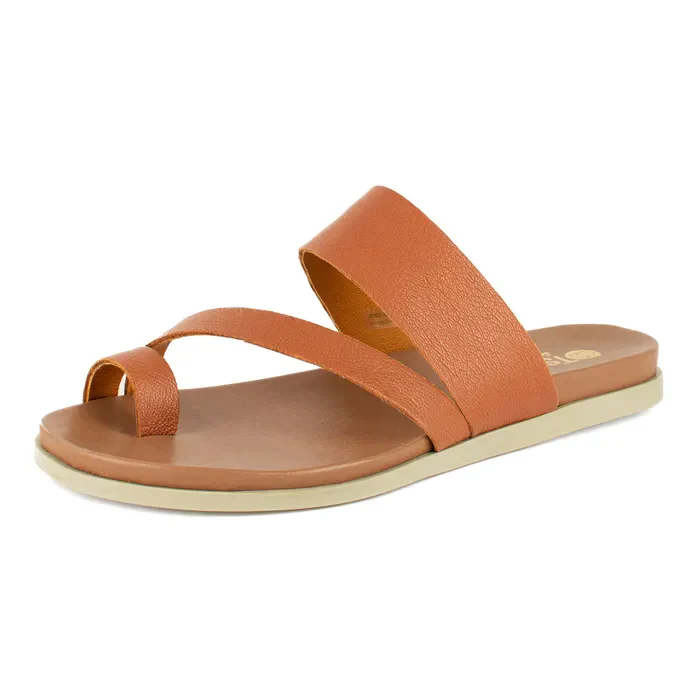 Ningizimu : Ladies Leather Sandal in Oak - Image 3