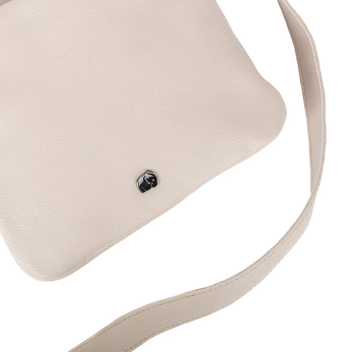 Nsiki : Ladies Leather Crossbody Handbag in Cream - Image 5