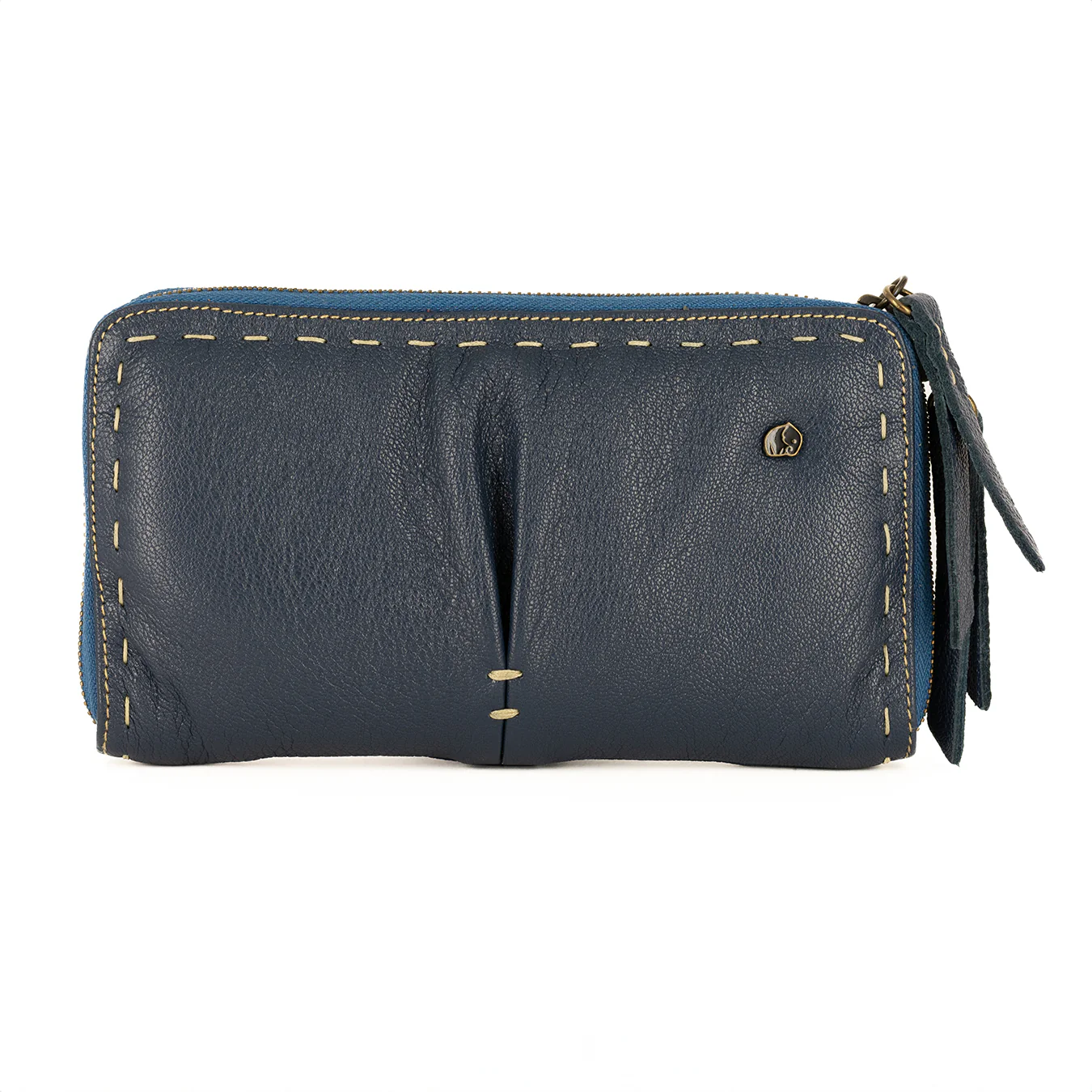 Olwethu : Ladies Leather Clutch Purse in Denim Cayak - Image 3