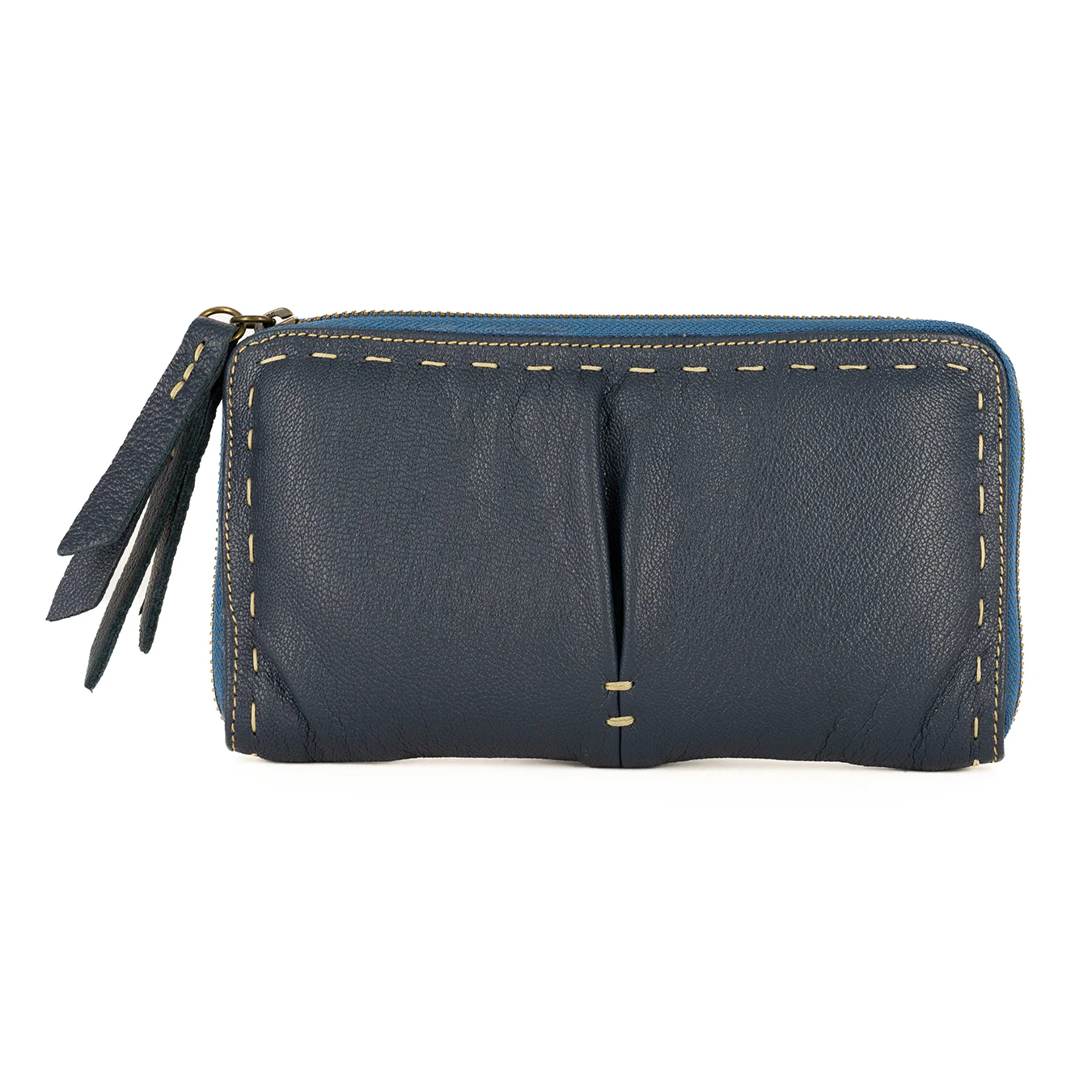 Olwethu : Ladies Leather Clutch Purse in Denim Cayak - Image 4